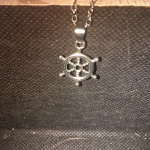 Nautical ships wheel necklace